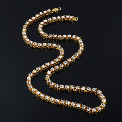 Iced Rhinestone Tennis Chain Necklace