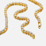 Iced Rhinestone Tennis Chain Necklace