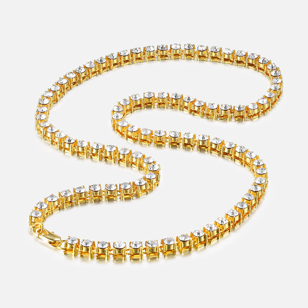 Iced Rhinestone Tennis Chain Necklace