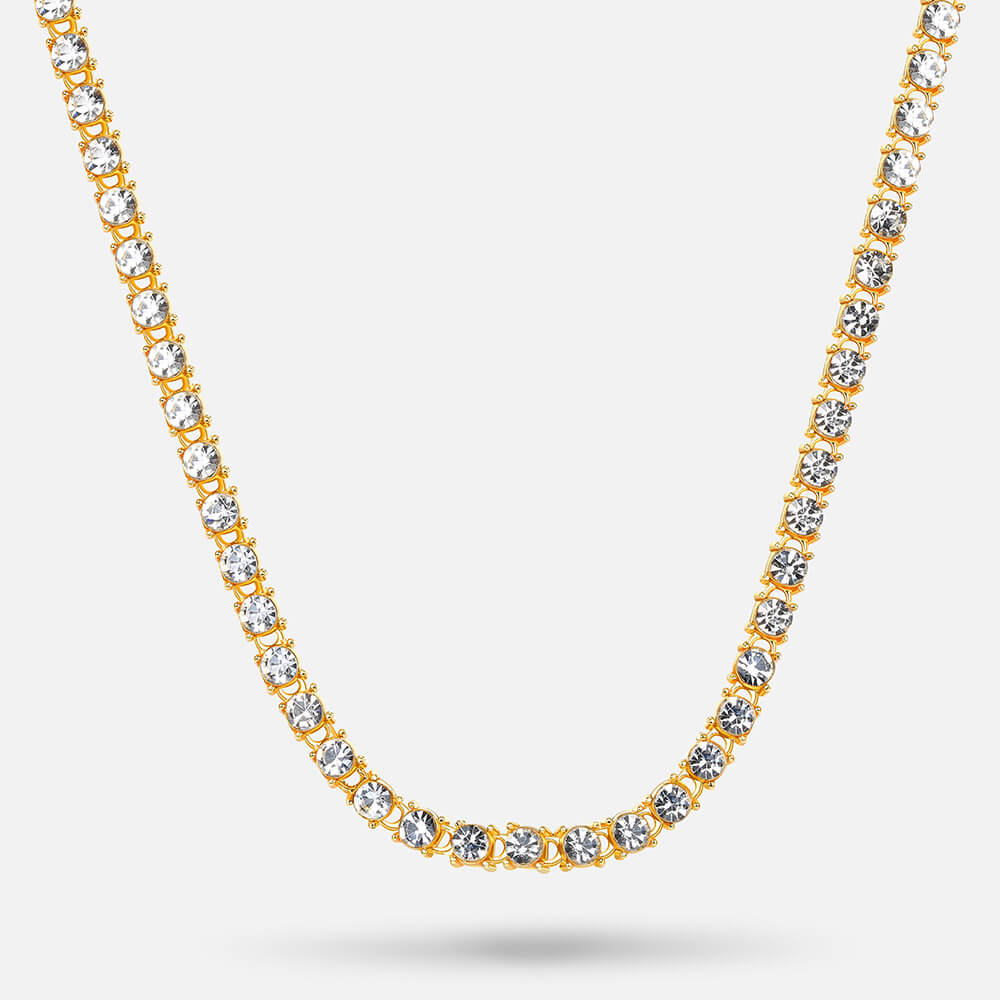 Iced Rhinestone Tennis Chain Necklace