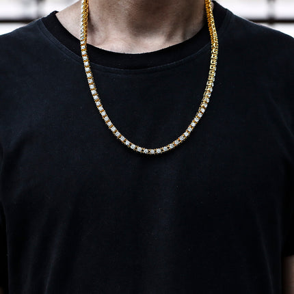 Iced Rhinestone Tennis Chain Necklace