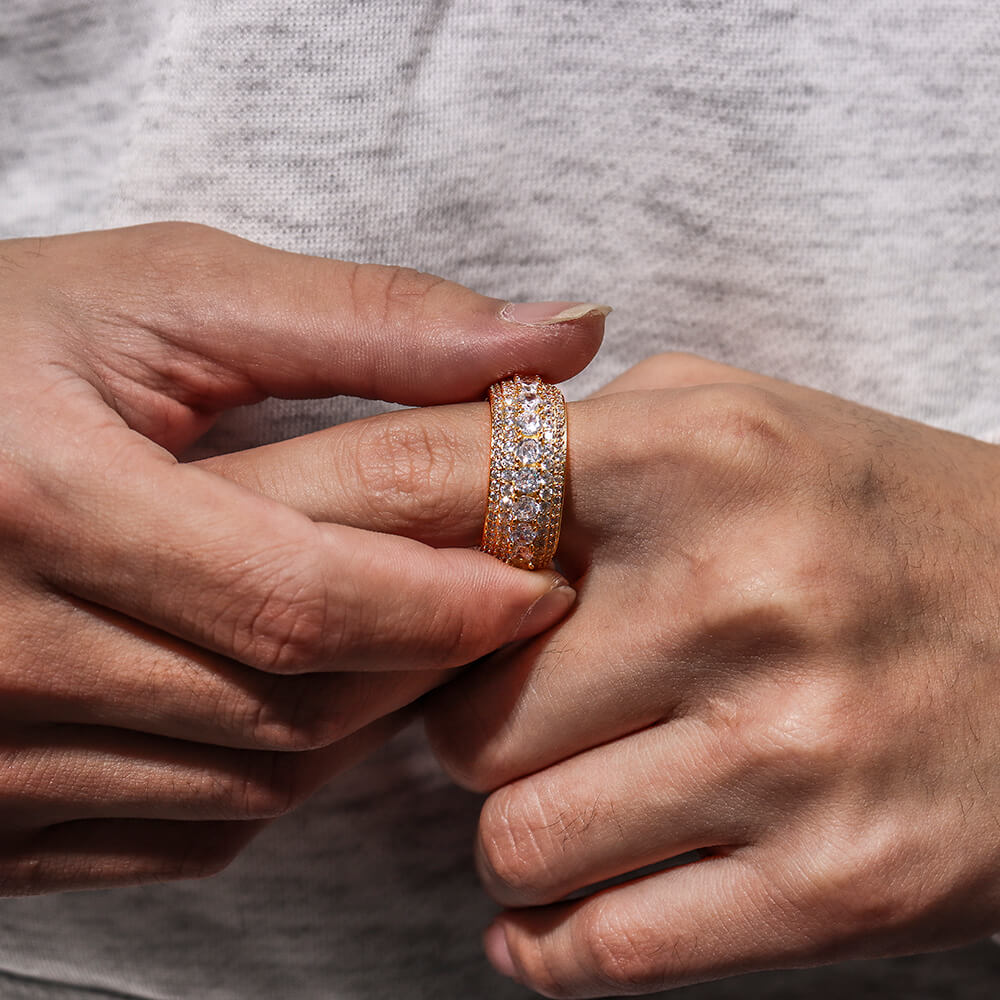 Iced Round Hip Hop Men Ring03 | iceremix.com