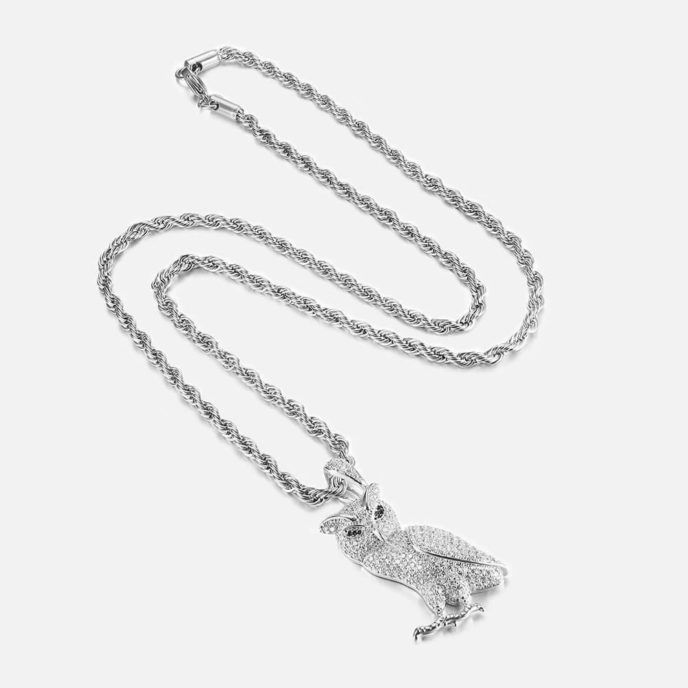 Iced Walking Owl Pendant