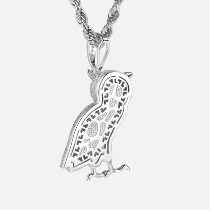 Iced Walking Owl Pendant