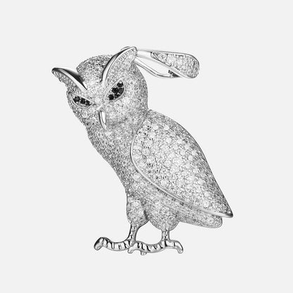 Iced Walking Owl Pendant