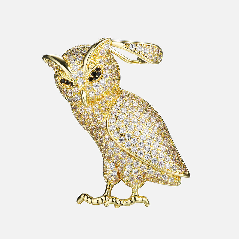 Iced Walking Owl Pendant