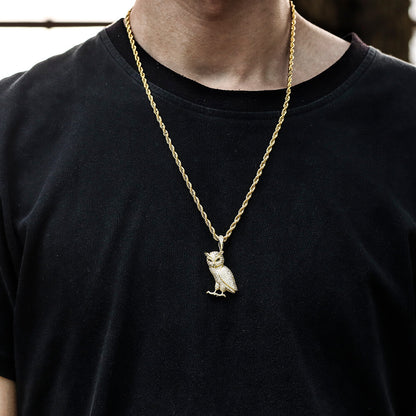 Iced Walking Owl Pendant