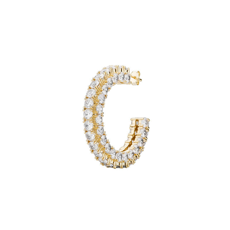 Large Exaggerated Full Rhinestone Hip Hop Earrings
