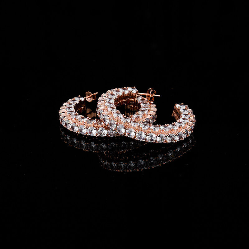 Large Exaggerated Full Rhinestone Hip Hop Earrings
