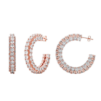 Large Exaggerated Full Rhinestone Hip Hop Earrings