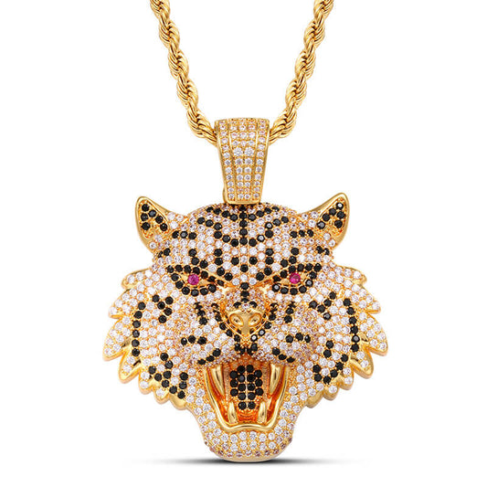 Leopard Head Zircon Hip Hop Pendant