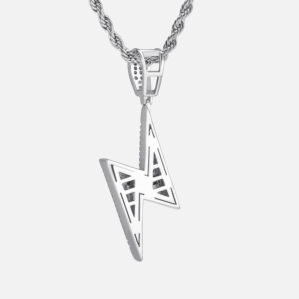 Lighting-Shaped Hip-Hop CZ Pendant
