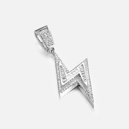 Lighting-Shaped Hip-Hop CZ Pendant