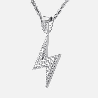 Lighting-Shaped Hip-Hop CZ Pendant