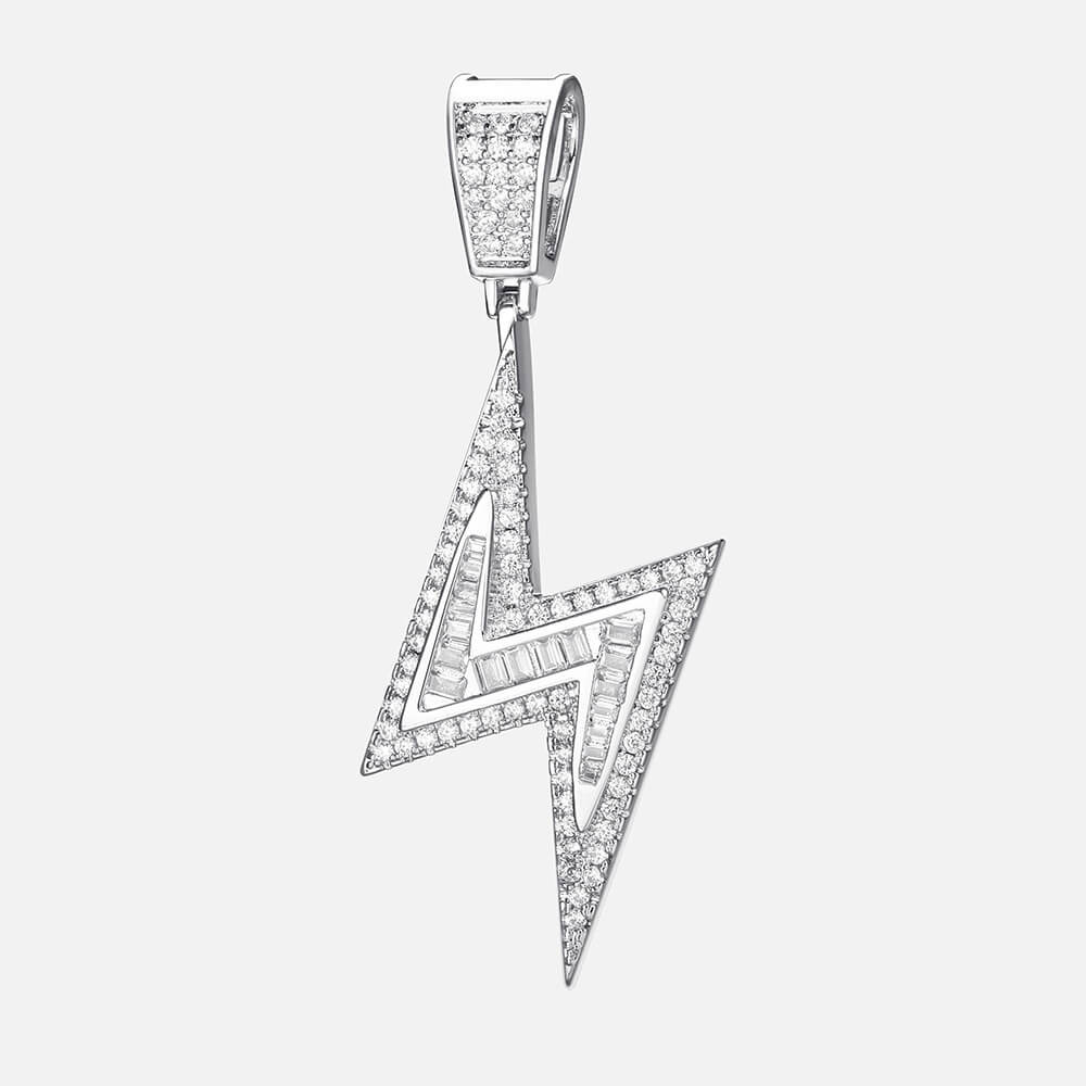Lighting-Shaped Hip-Hop CZ Pendant