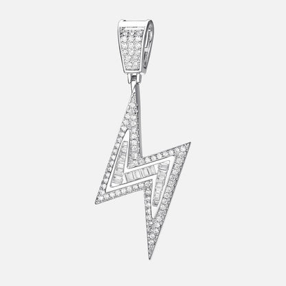 Lighting-Shaped Hip-Hop CZ Pendant