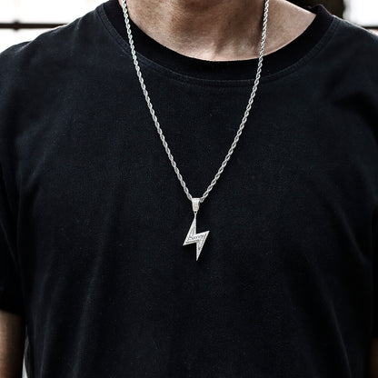 Lighting-Shaped Hip-Hop CZ Pendant