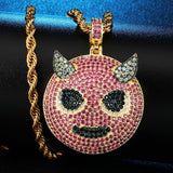 Little Devil Emoji Hip Hop Pendant