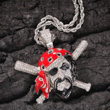 Micro-inlaid Zircon Colored Skull Pirate Pendant