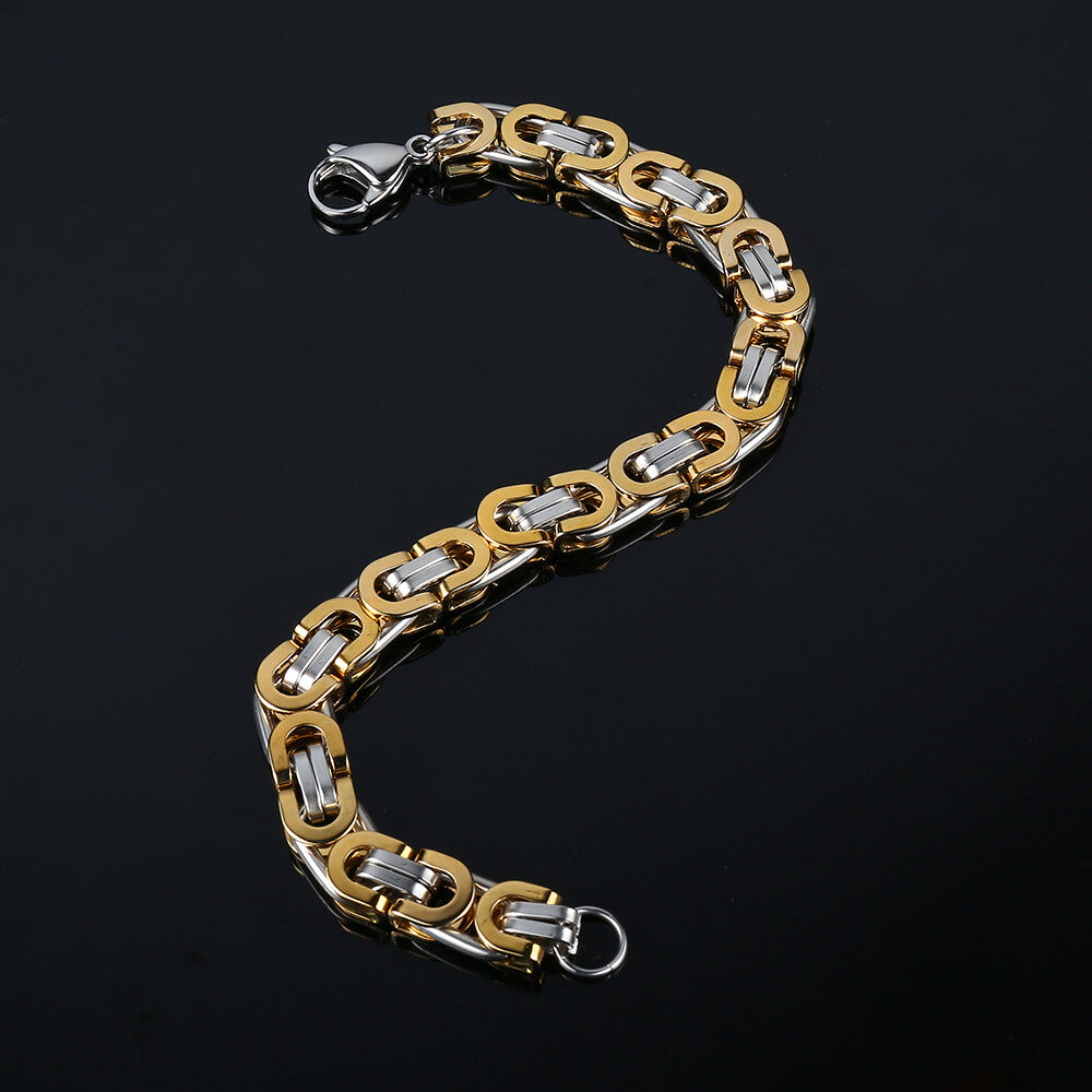 Multi-Size Stainless Steel Byzantine Bracelet