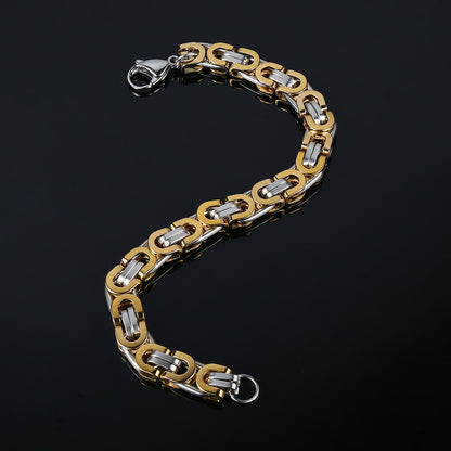Multi-Size Stainless Steel Byzantine Bracelet