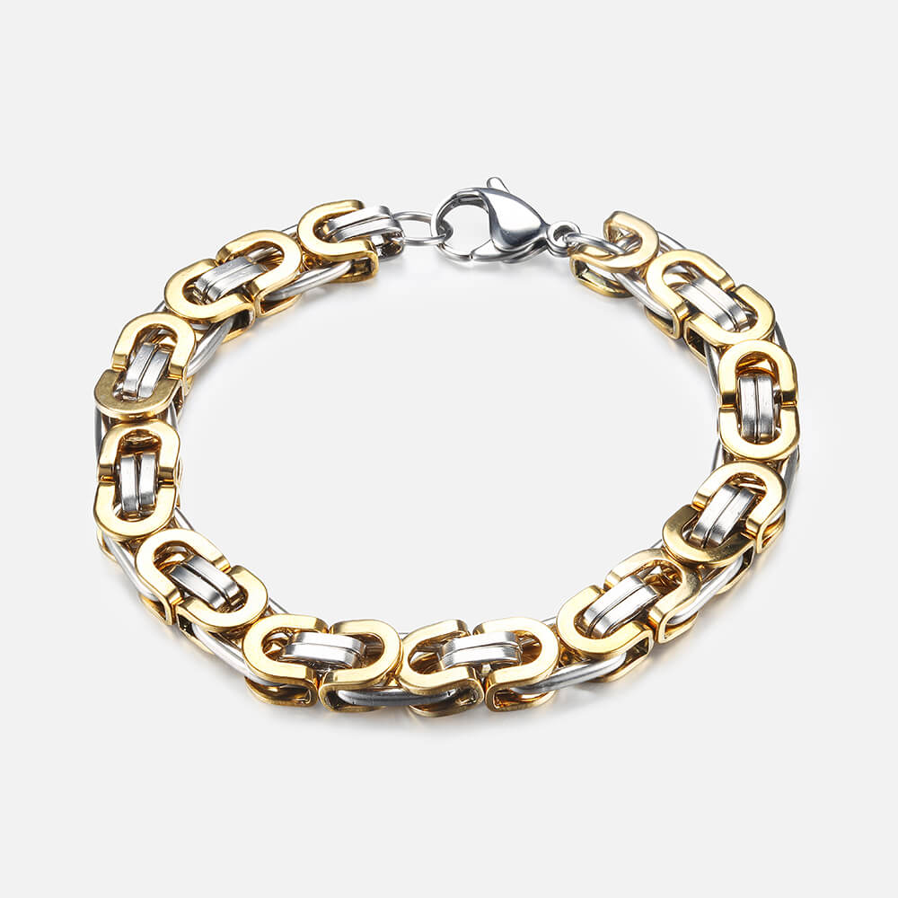 Multi-Size Stainless Steel Byzantine Bracelet