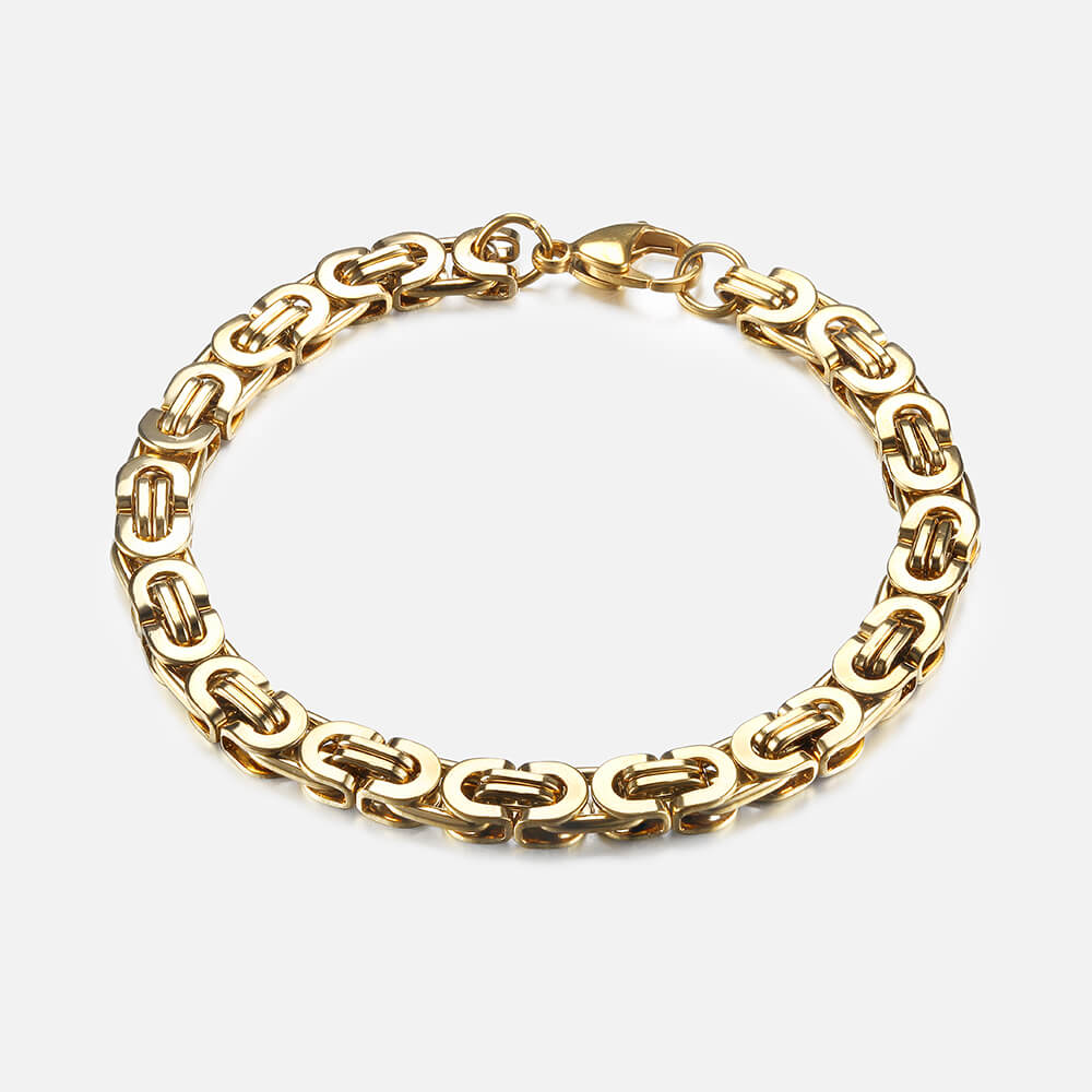 Multi-Size Stainless Steel Byzantine Bracelet
