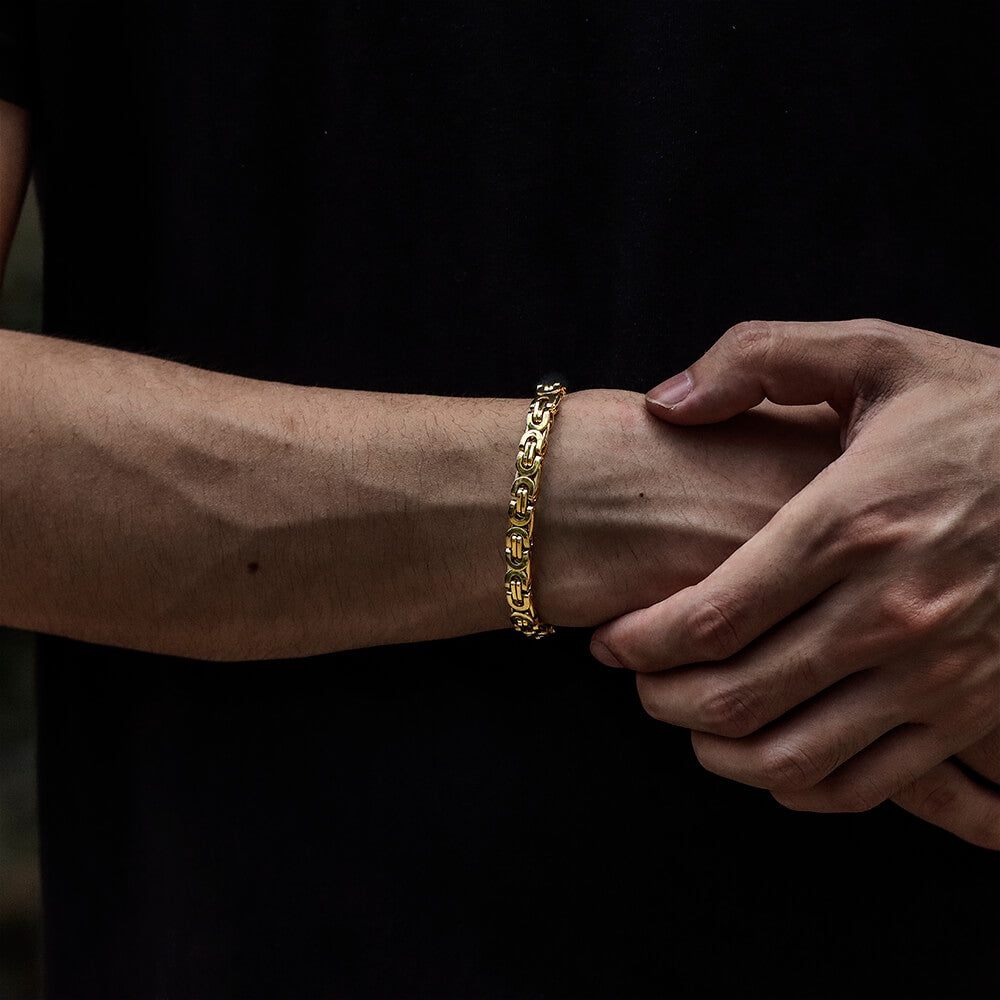 Multi-Size Stainless Steel Byzantine Bracelet