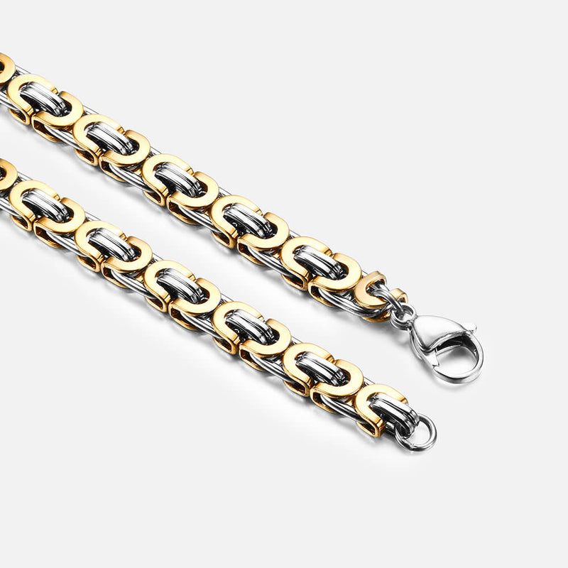 Multi-size Stainless Steel Byzantine Necklace