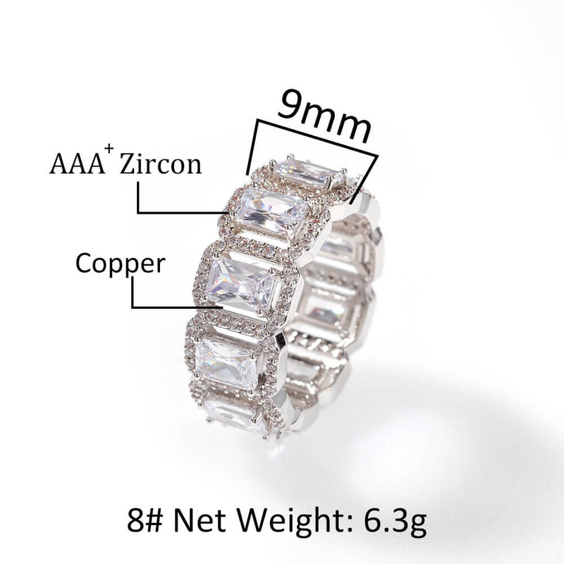 Personalized Hollow Cuboidal Zircon Ring