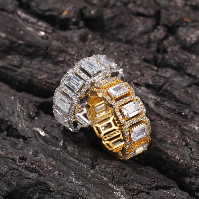 Personalized Hollow Cuboidal Zircon Ring