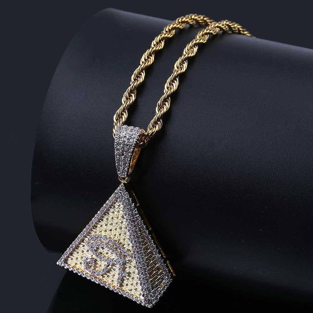 Pyramid Eye of Horus Hip Hop Necklace