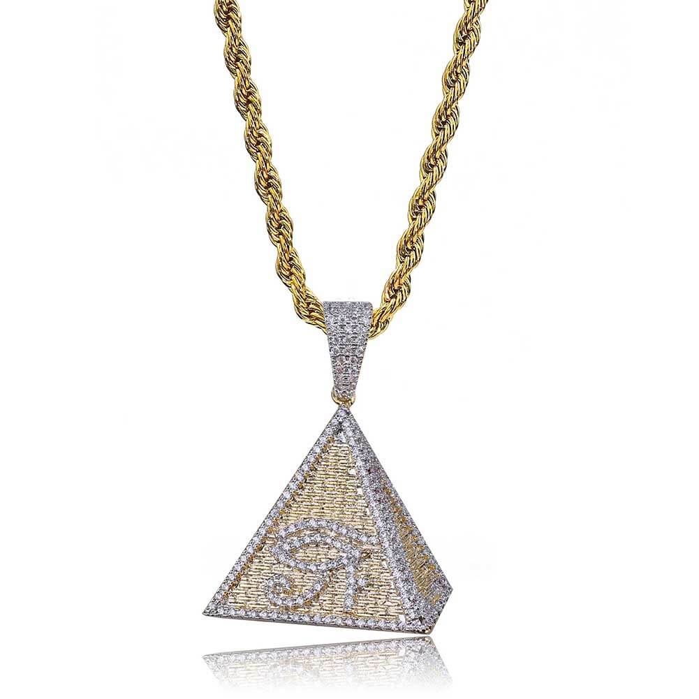 Pyramid Eye of Horus Hip Hop Necklace