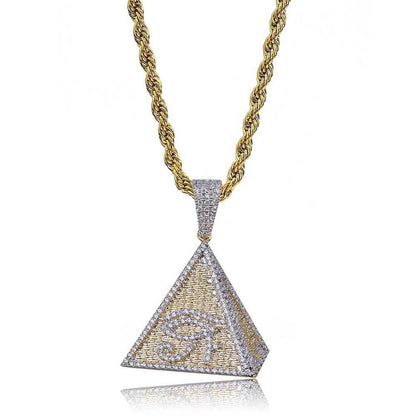 Pyramid Eye of Horus Hip Hop Necklace