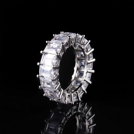 Rectangle Shape Hiphop Full Gems Ring