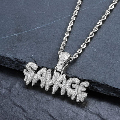 Savage Letters Hip Hop Pendant