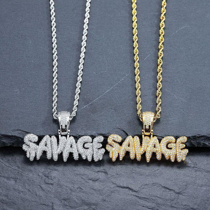 Savage Letters Hip Hop Pendant