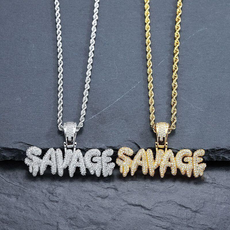 Savage Letters Hip Hop Pendant