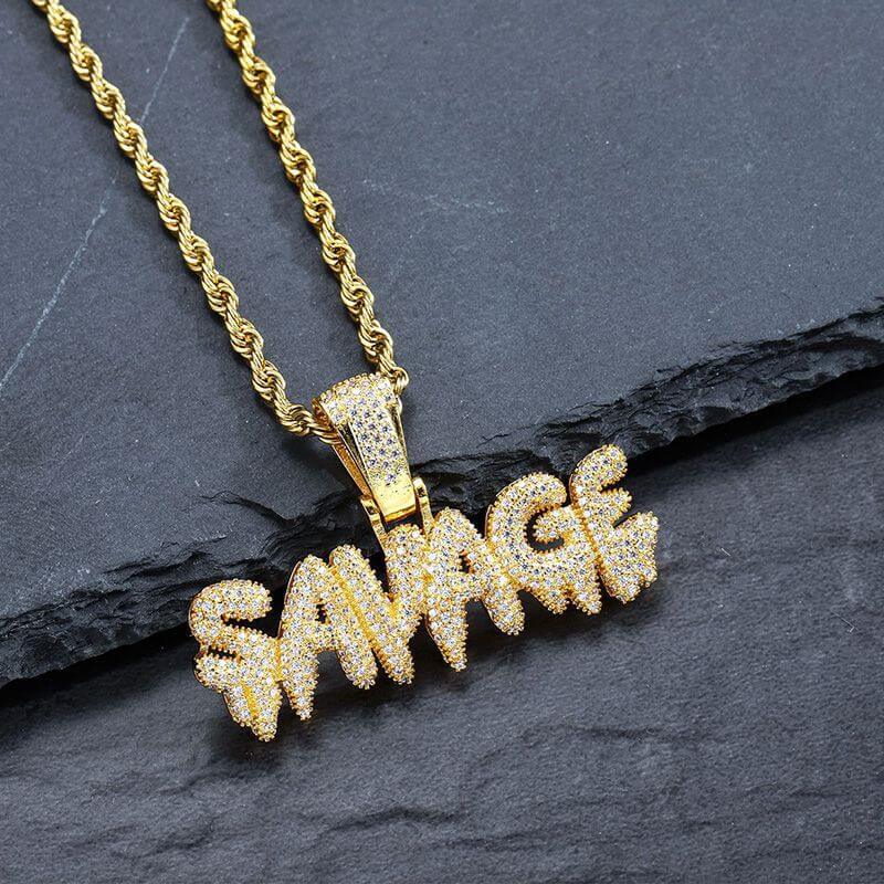 Savage Letters Hip Hop Pendant