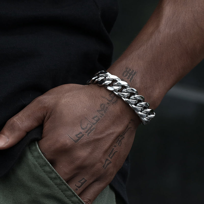 Simple Hip Hop Stainless Steel Cuban Bracelet