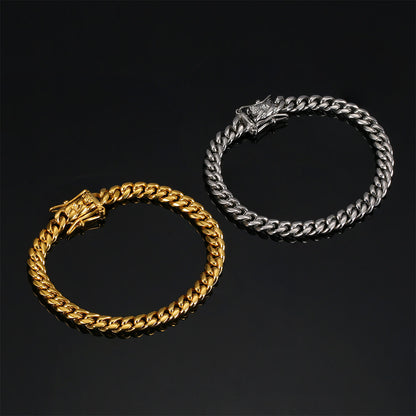 Simple Hip Hop Stainless Steel Cuban Bracelet