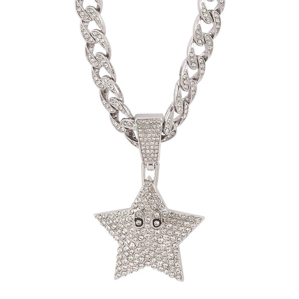 Sun Flower Star Necklace Hip Hop Pendant