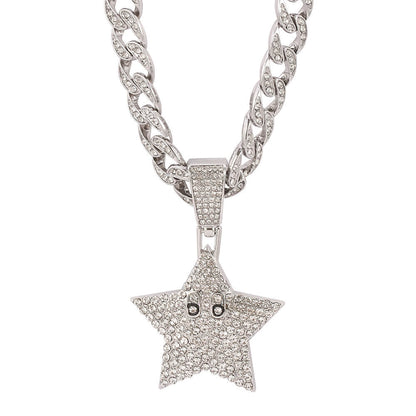 Sun Flower Star Necklace Hip Hop Pendant