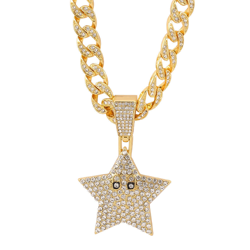 Sun Flower Star Necklace Hip Hop Pendant